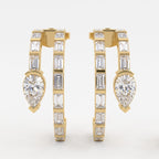 Celestia Luxe Baguette & Pear Diamond Fashion Earrings