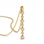Celestia Bezel Round Diamond Cascade Pendant Necklace