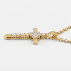 Radiance Round Diamond Cross Pendant Necklace