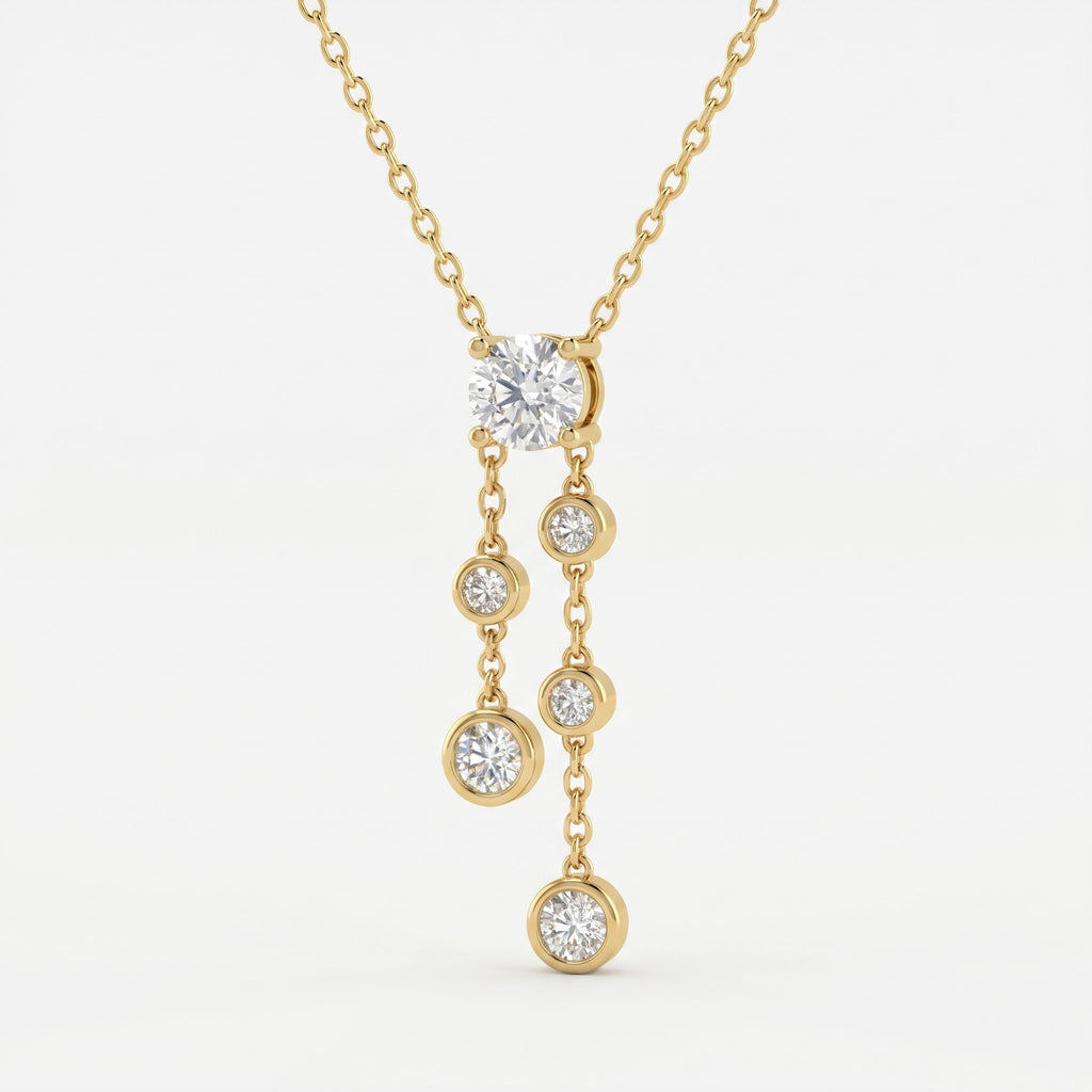 Aurelia Luxe Radiance Round Diamond Drop Fashion Necklace