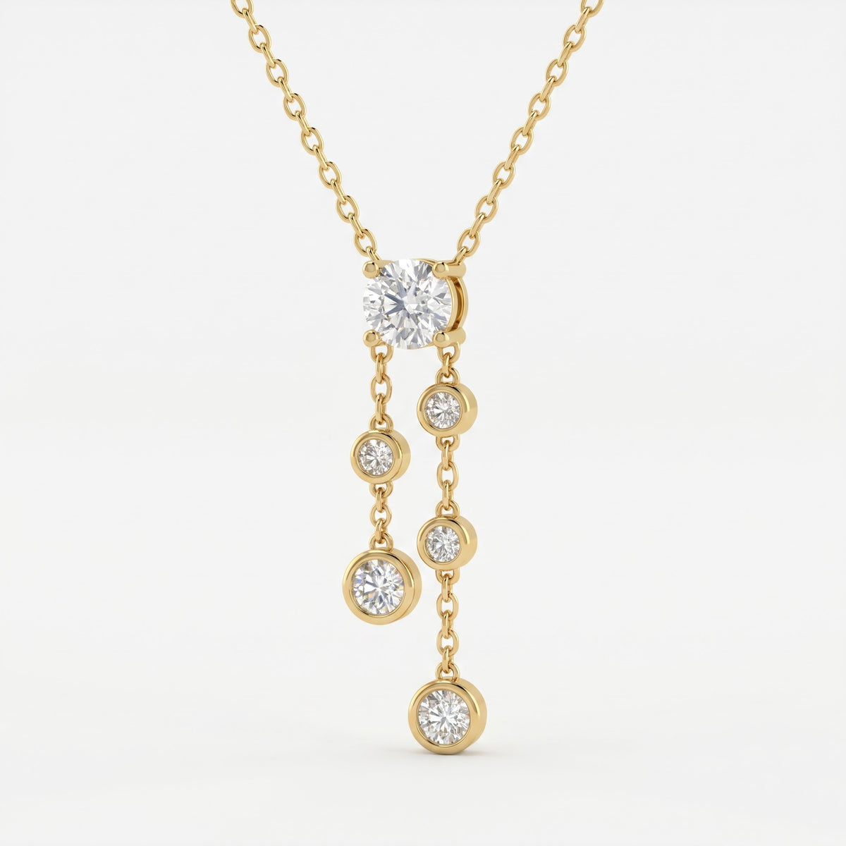 Aurelia Luxe Radiance Round Diamond Drop Fashion Necklace