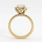 The Aurelia Bloom Floral Round Diamond Hidden Halo Ring