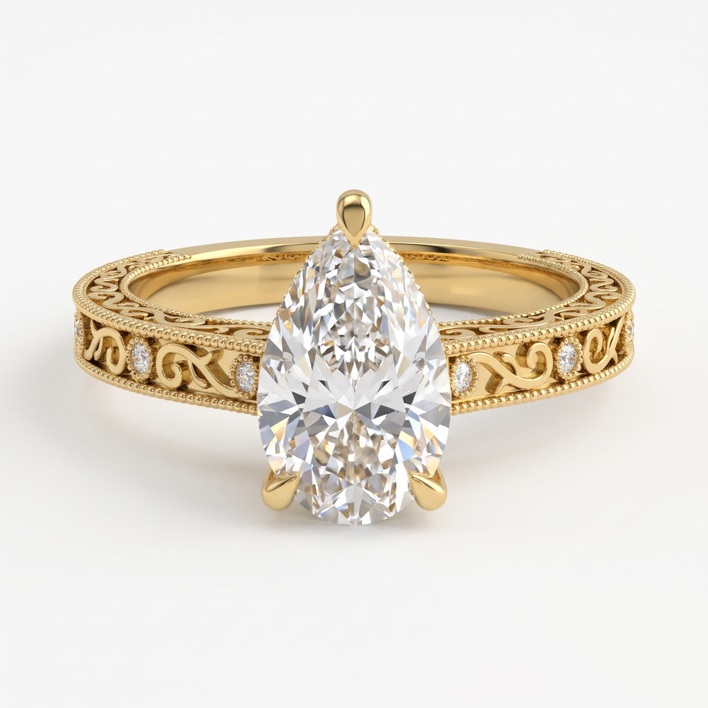 The Enchantress Pear-Cut Diamond Vintage Ring