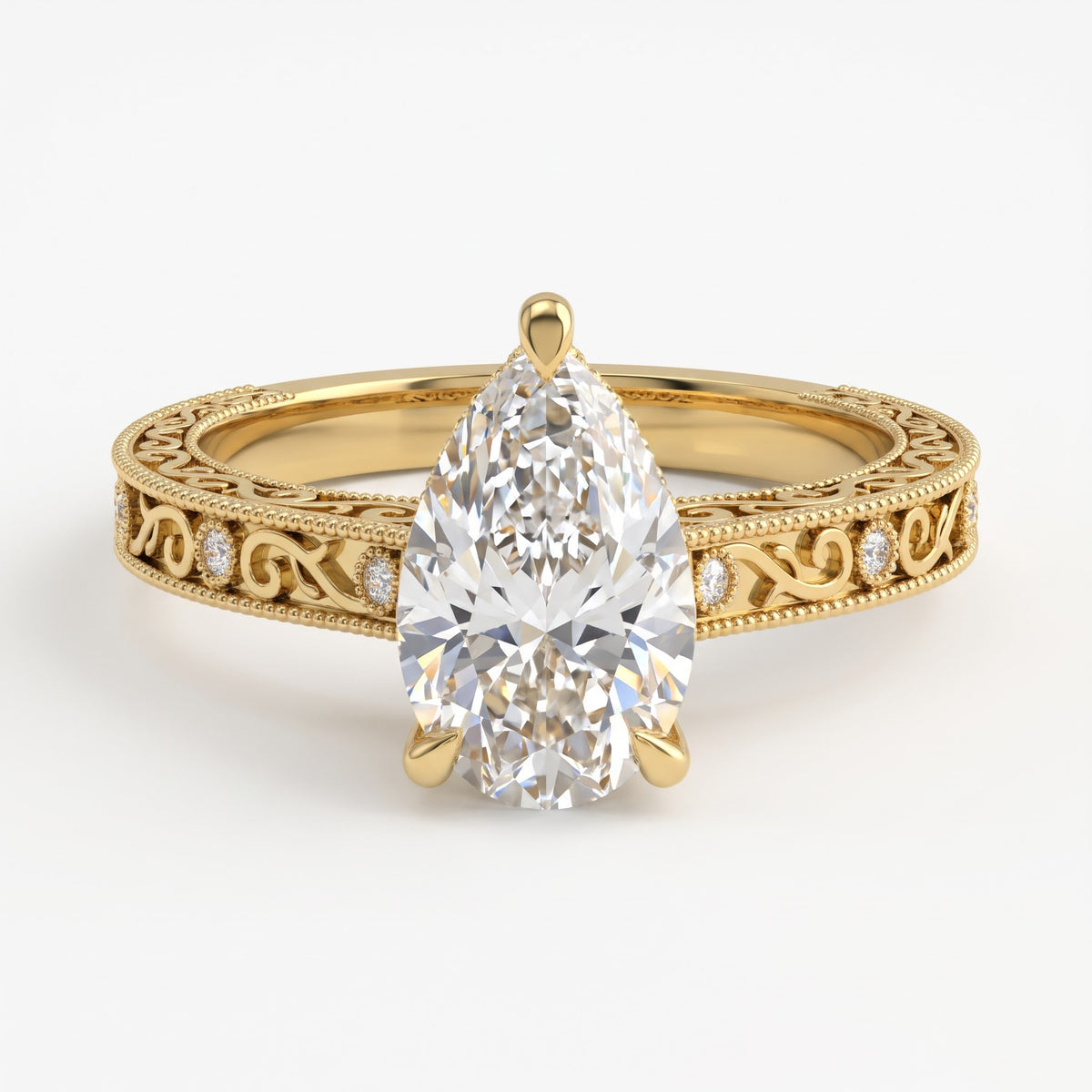 The Enchantress Pear-Cut Diamond Vintage Ring