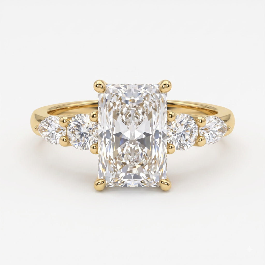 The Aurelia Radiant Five-Stone Diamond Side Stone Ring
