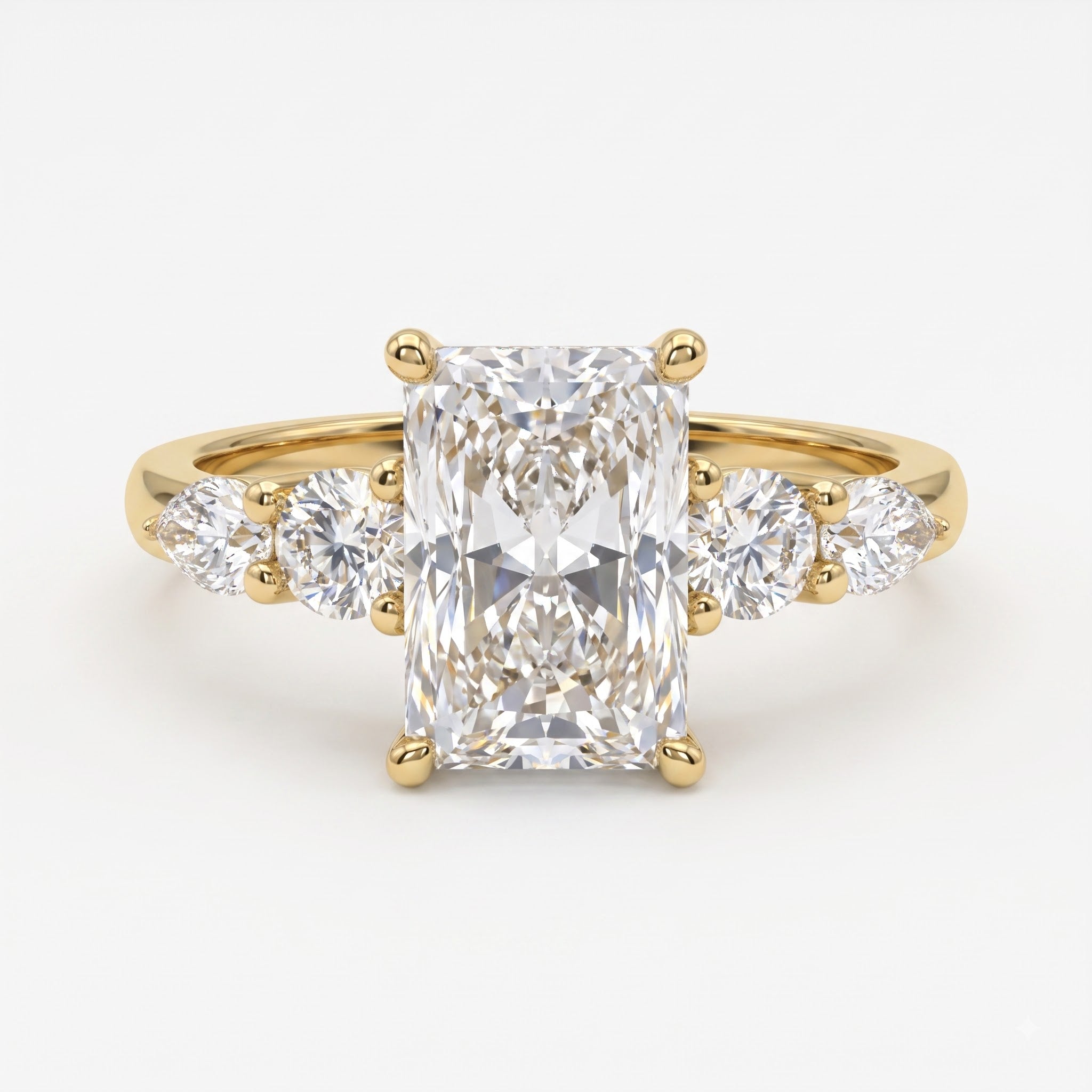The Aurelia Radiant Five-Stone Diamond Side Stone Ring