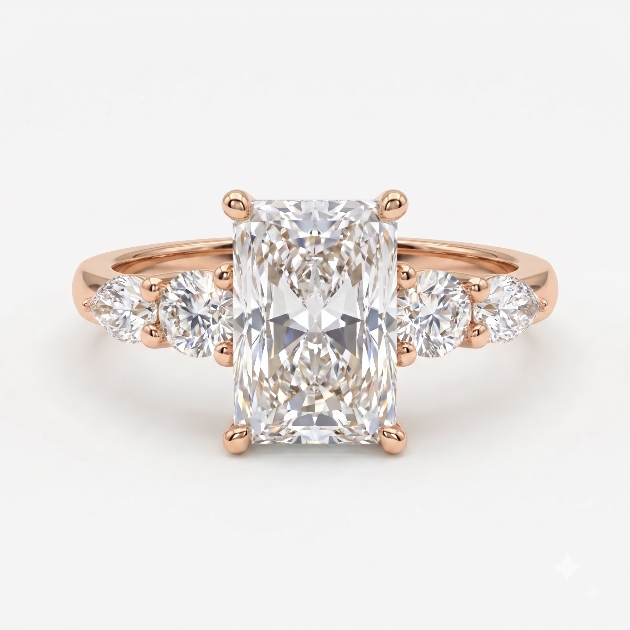 The Aurelia Radiant Five-Stone Diamond Side Stone Ring
