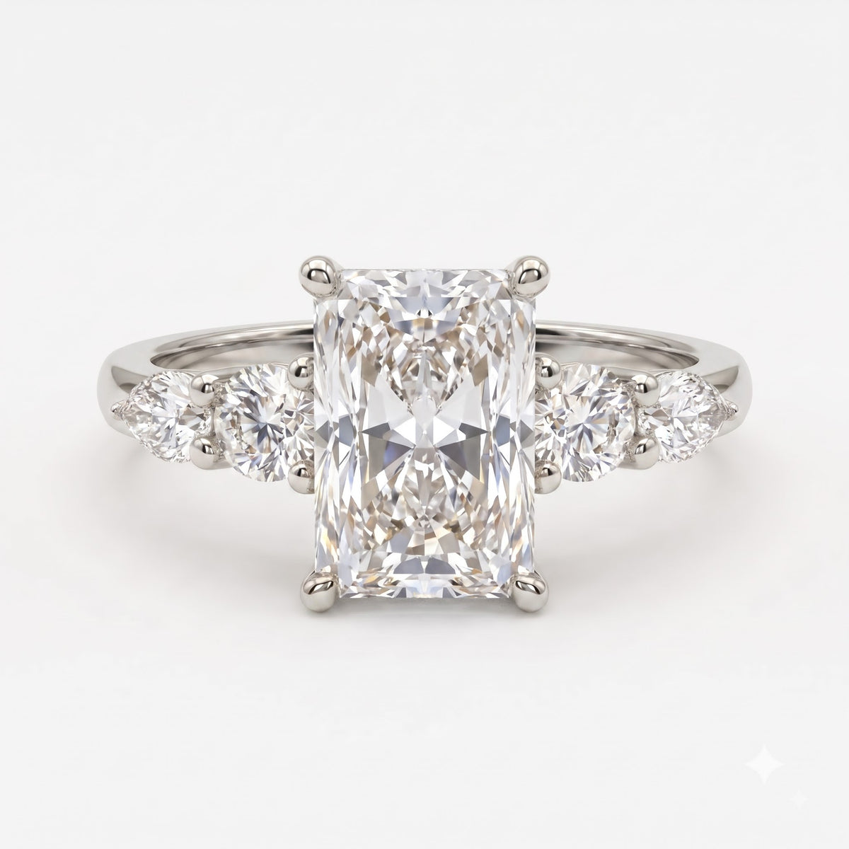 The Aurelia Radiant Five-Stone Diamond Side Stone Ring