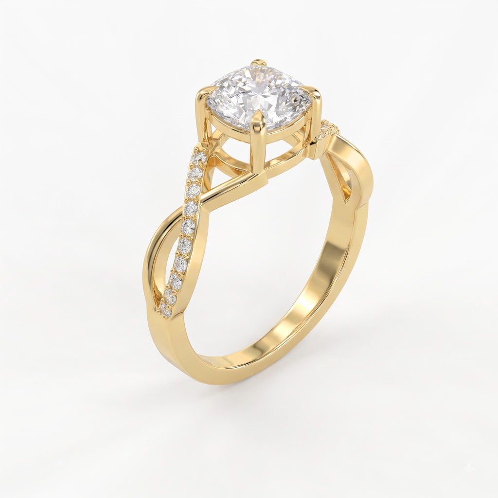 Round Celestine Élan Luxe Infinity Design Side Stone Ring