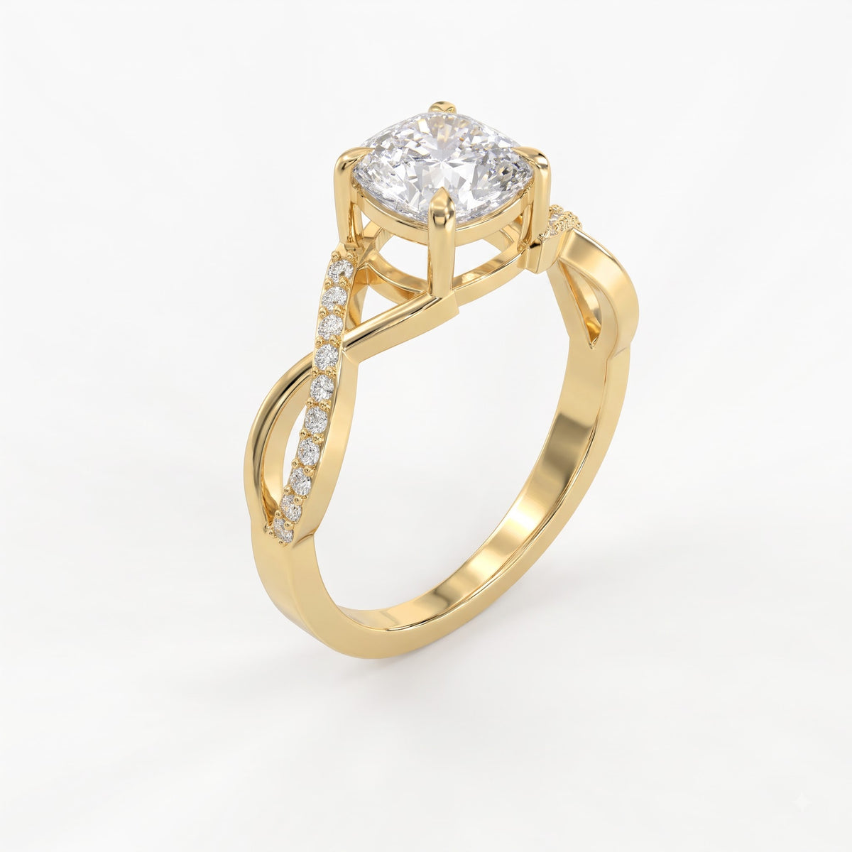 Round Celestine Élan Luxe Infinity Design Side Stone Ring