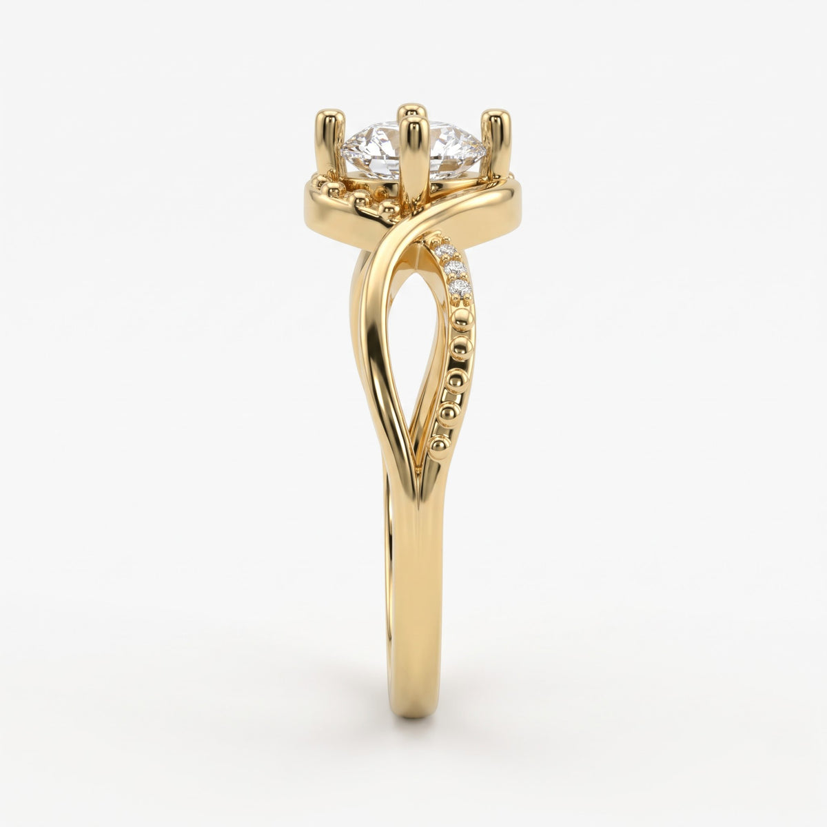 Eternal Elegance Round Diamond Infinity Side Stone Ring