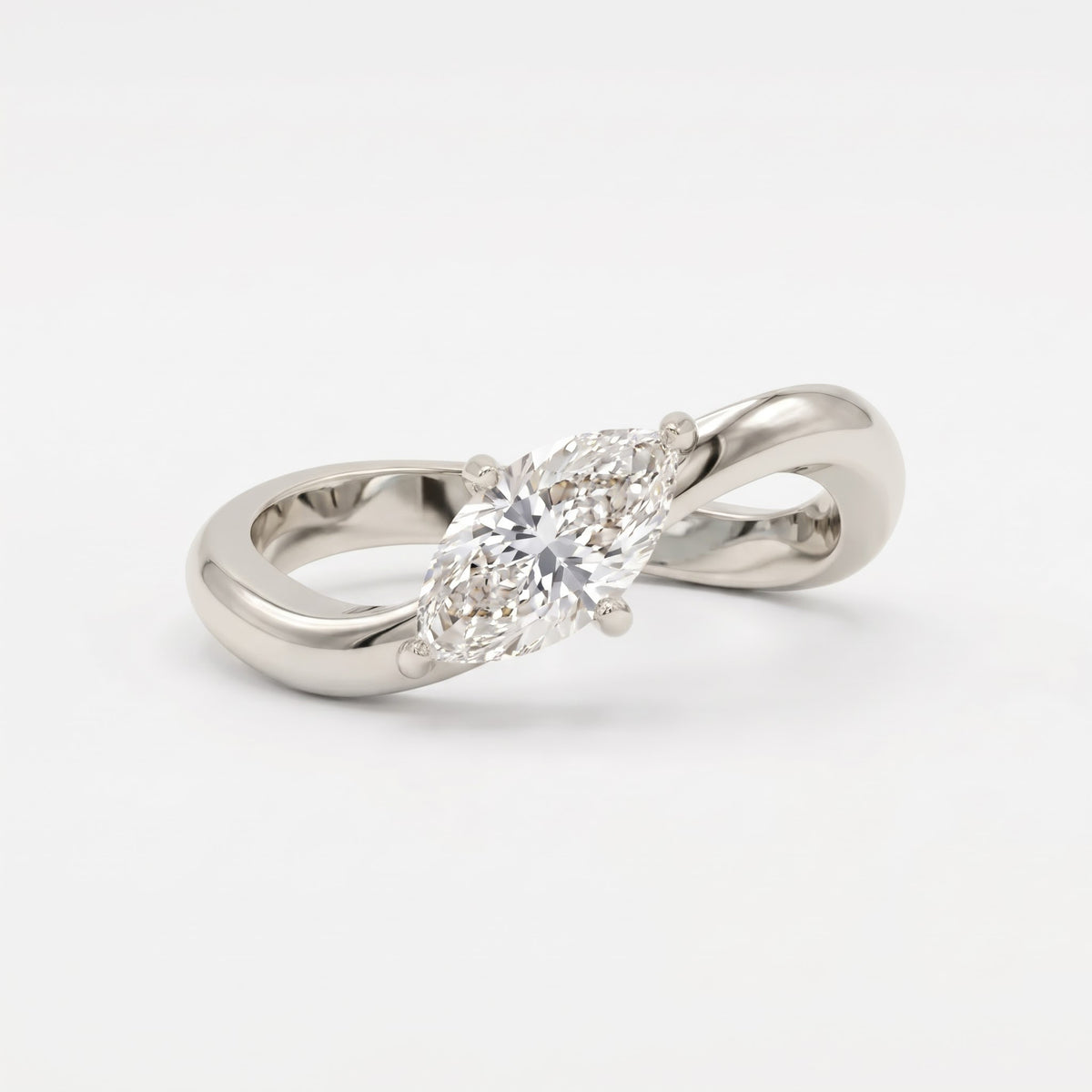 Eternal Grace Marquise Diamond Infinity Solitaire Ring