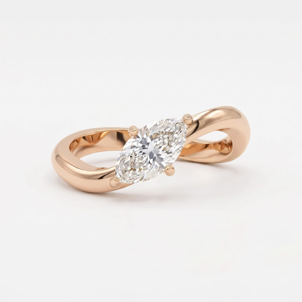 Eternal Grace Marquise Diamond Infinity Solitaire Ring