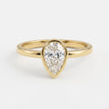 Vela Pear Diamond Bezel Setting Solitaire Ring