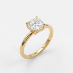Modern Luxury Cushion Cut Diamond Solitaire Engagement Ring