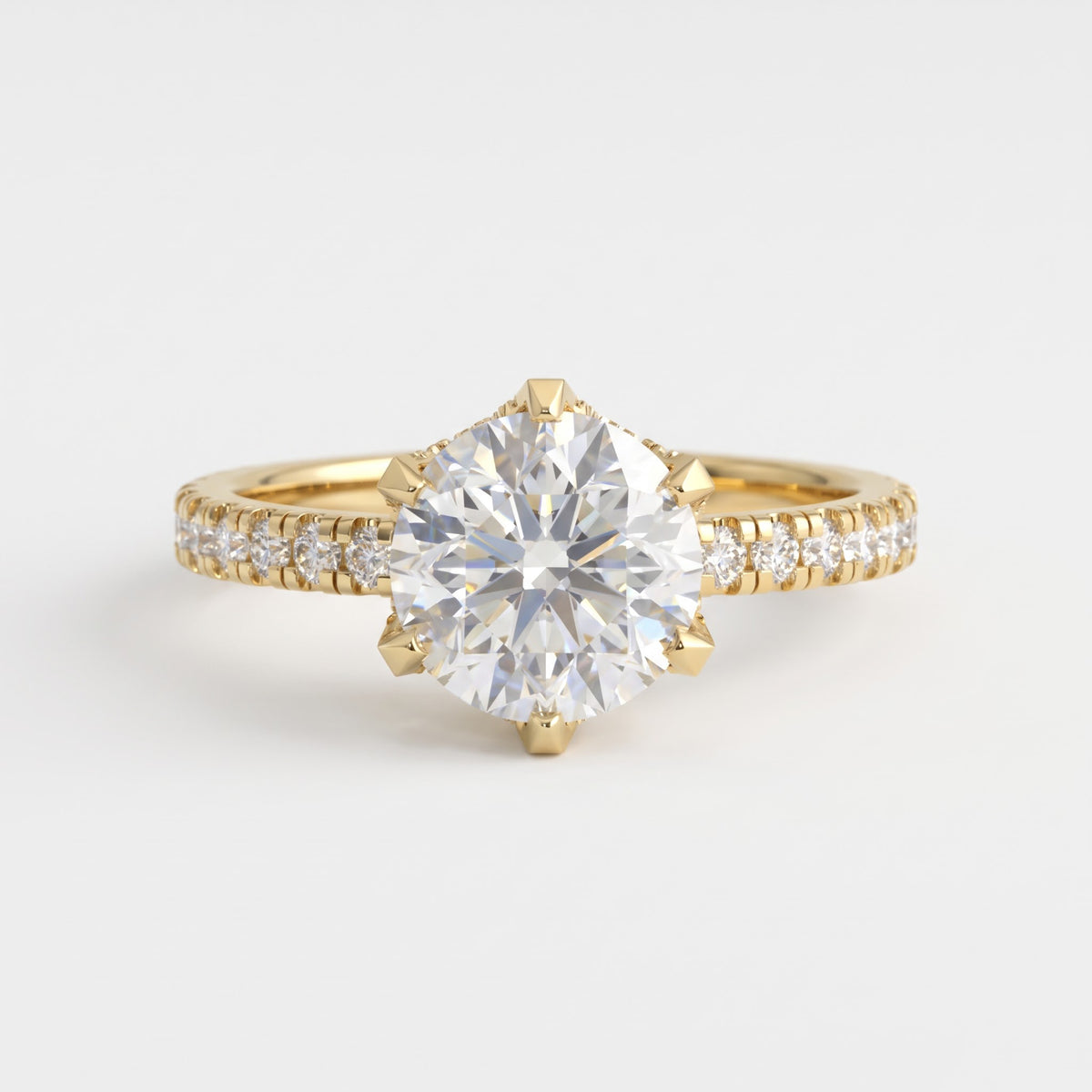 Aurelia Luxe Round Diamond Hidden Halo Ring