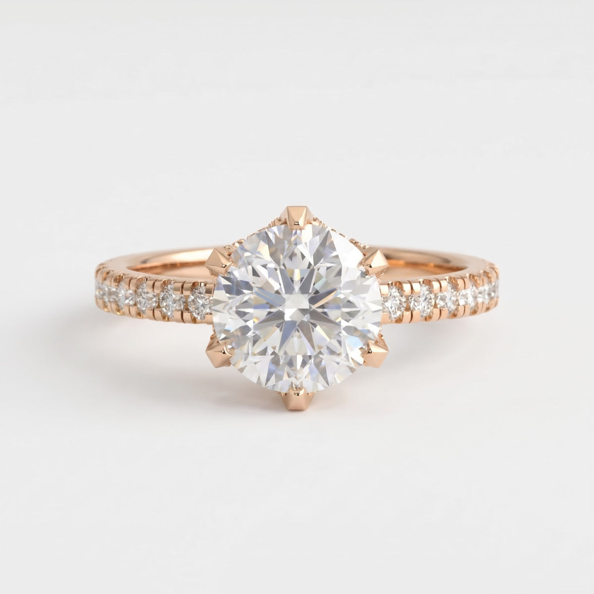 Aurelia Luxe Round Diamond Hidden Halo Ring