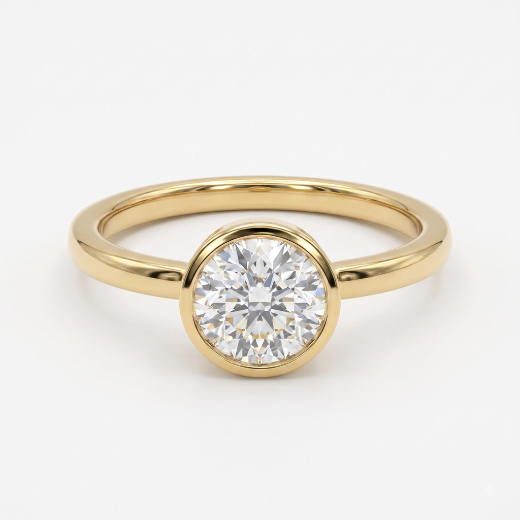 Élan Round Diamond Bezel Setting Solitaire Ring