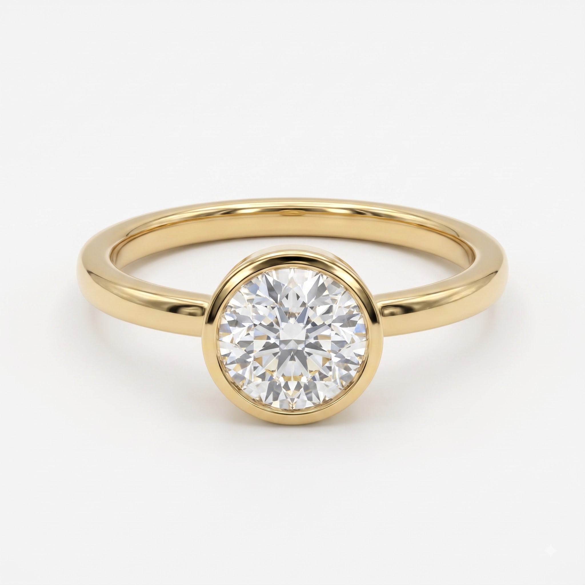 Élan Round Diamond Bezel Setting Solitaire Ring