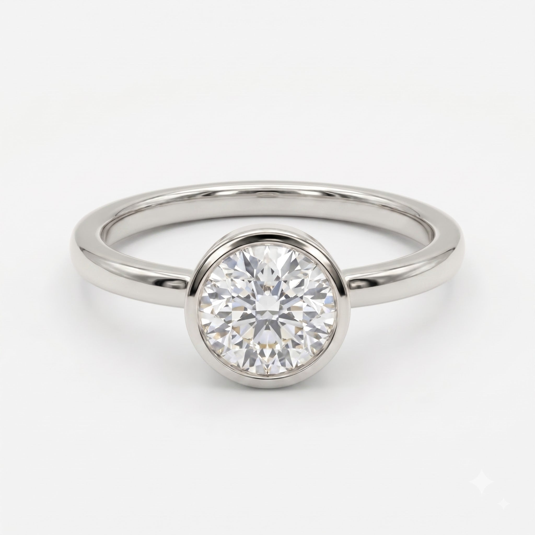 Élan Round Diamond Bezel Setting Solitaire Ring