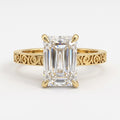 Celestia Royale Emerald-Cut Diamond Hidden Halo Ring