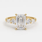 Emerald Cut Striking five-stone Diamond Engagement Ring