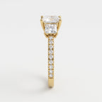 Regal Élan Princess-Cut Diamond Side Stone Ring
