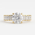 Luxe Radiance Round Brilliant Diamond Side Stone Ring
