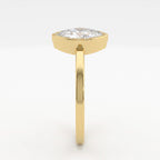 Modern Minimalist Marquise Diamond Bezel Setting Solitaire Ring