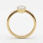 Modern Minimalist Marquise Diamond Bezel Setting Solitaire Ring