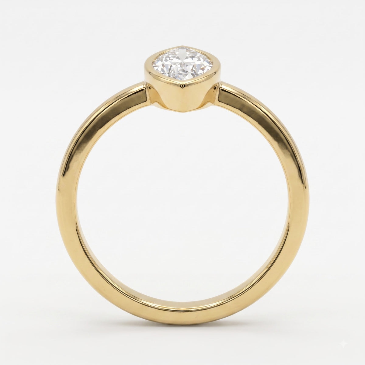 Modern Minimalist Marquise Diamond Bezel Setting Solitaire Ring