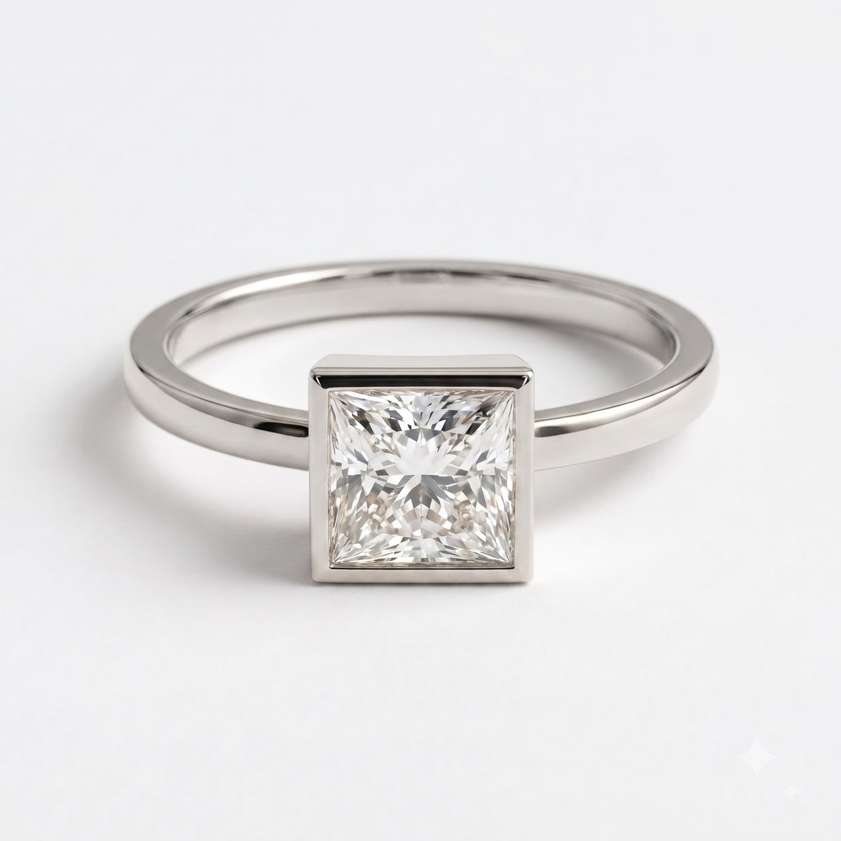 Élan Luxe Princess Diamond Bezel Setting Solitaire Ring