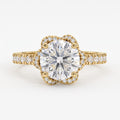 The Aurelia Bloom Floral Round Diamond Hidden Halo Ring