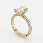 Radiant Elegance Radiant Cut Diamond Hidden Halo Ring