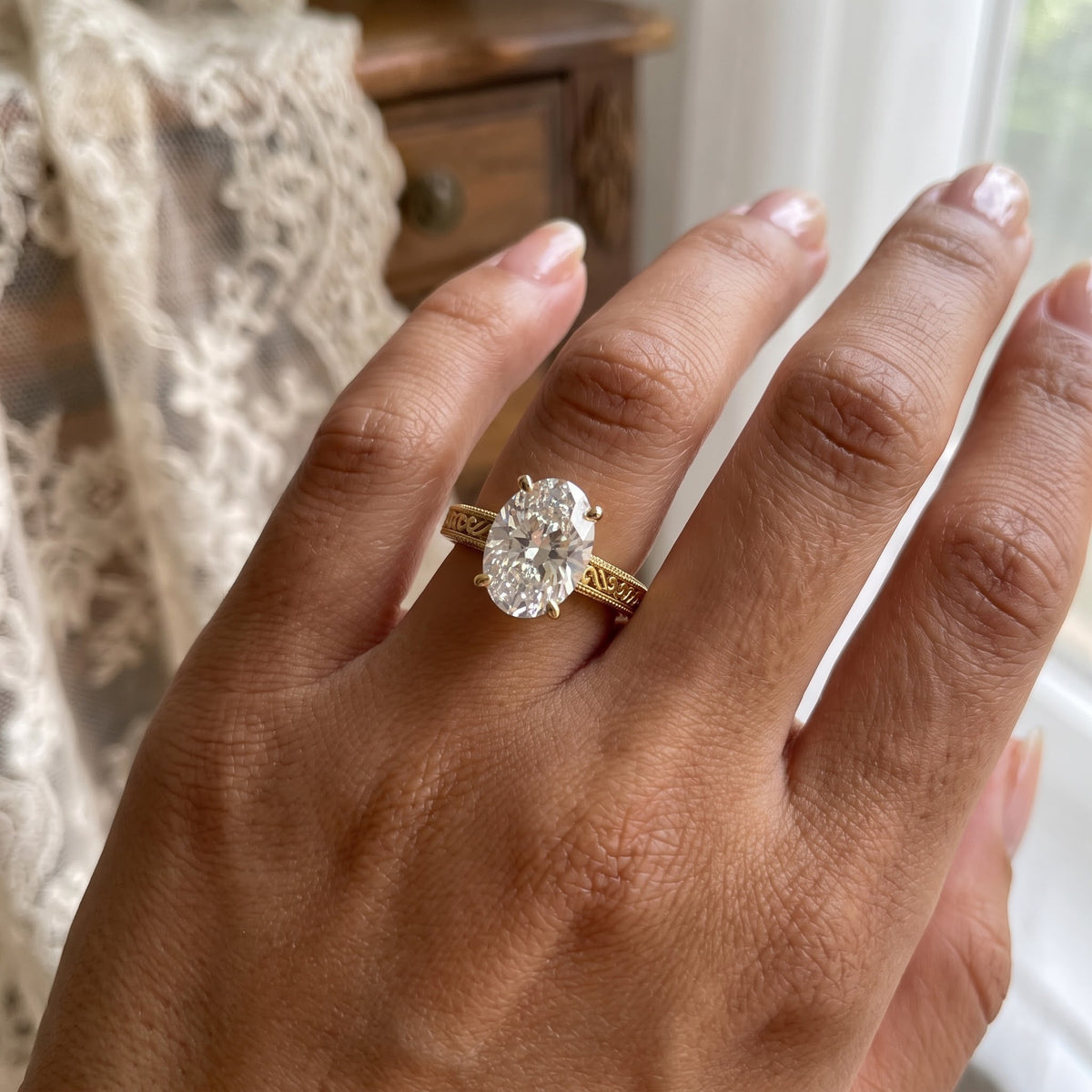 The Eternal Aurelia Oval Diamond Hidden Halo Ring