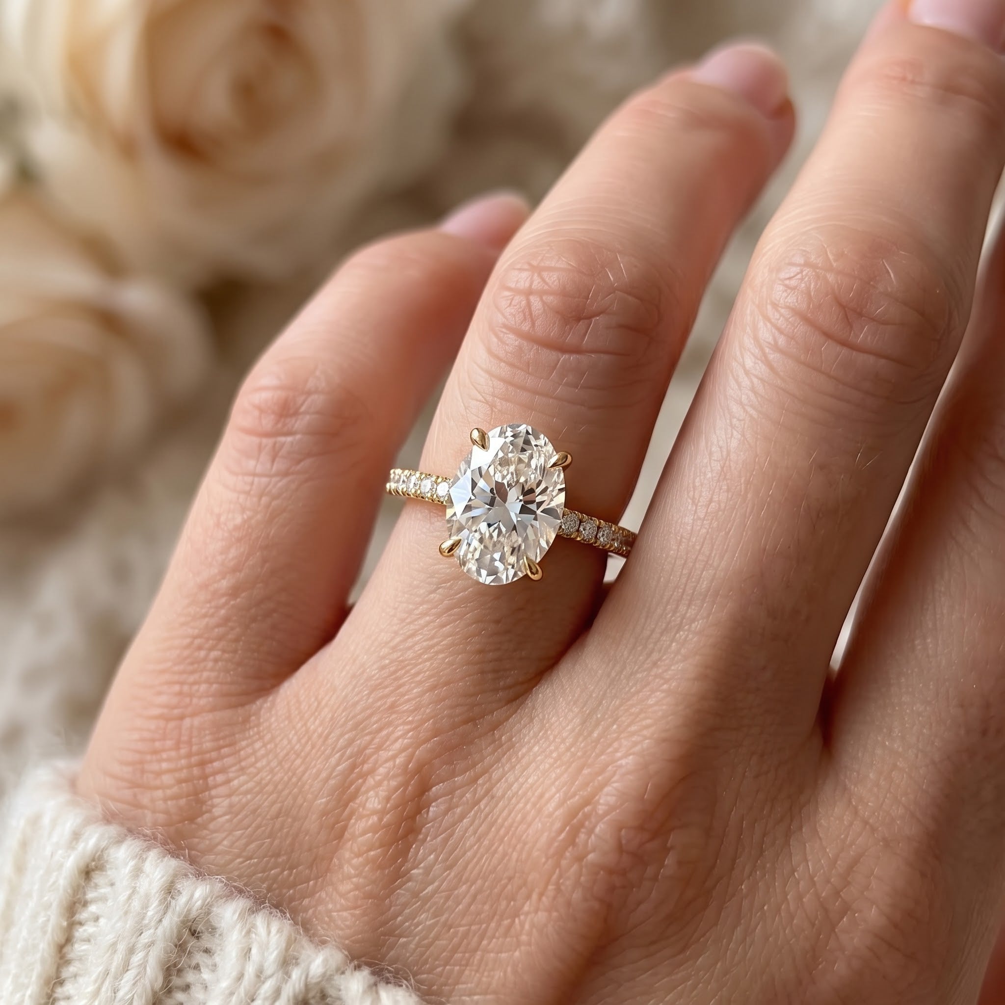 Oval Lab Grown Diamond Engagement Ring