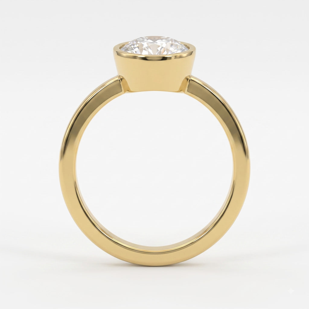 Élan Round Diamond Bezel Setting Solitaire Ring