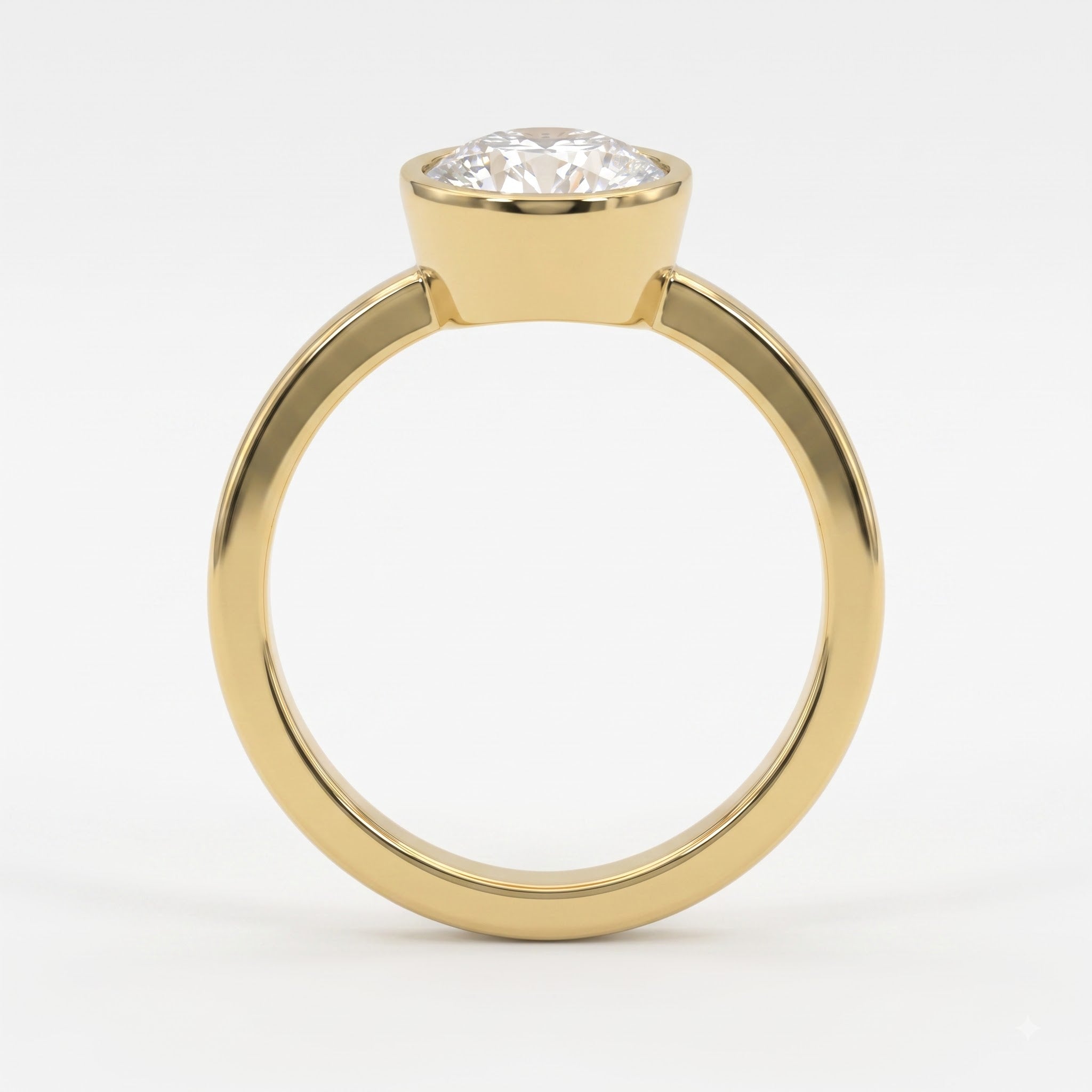 Élan Round Diamond Bezel Setting Solitaire Ring