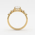 Modern Luxury Celestia Oval Diamond Side Stone Engagement Ring