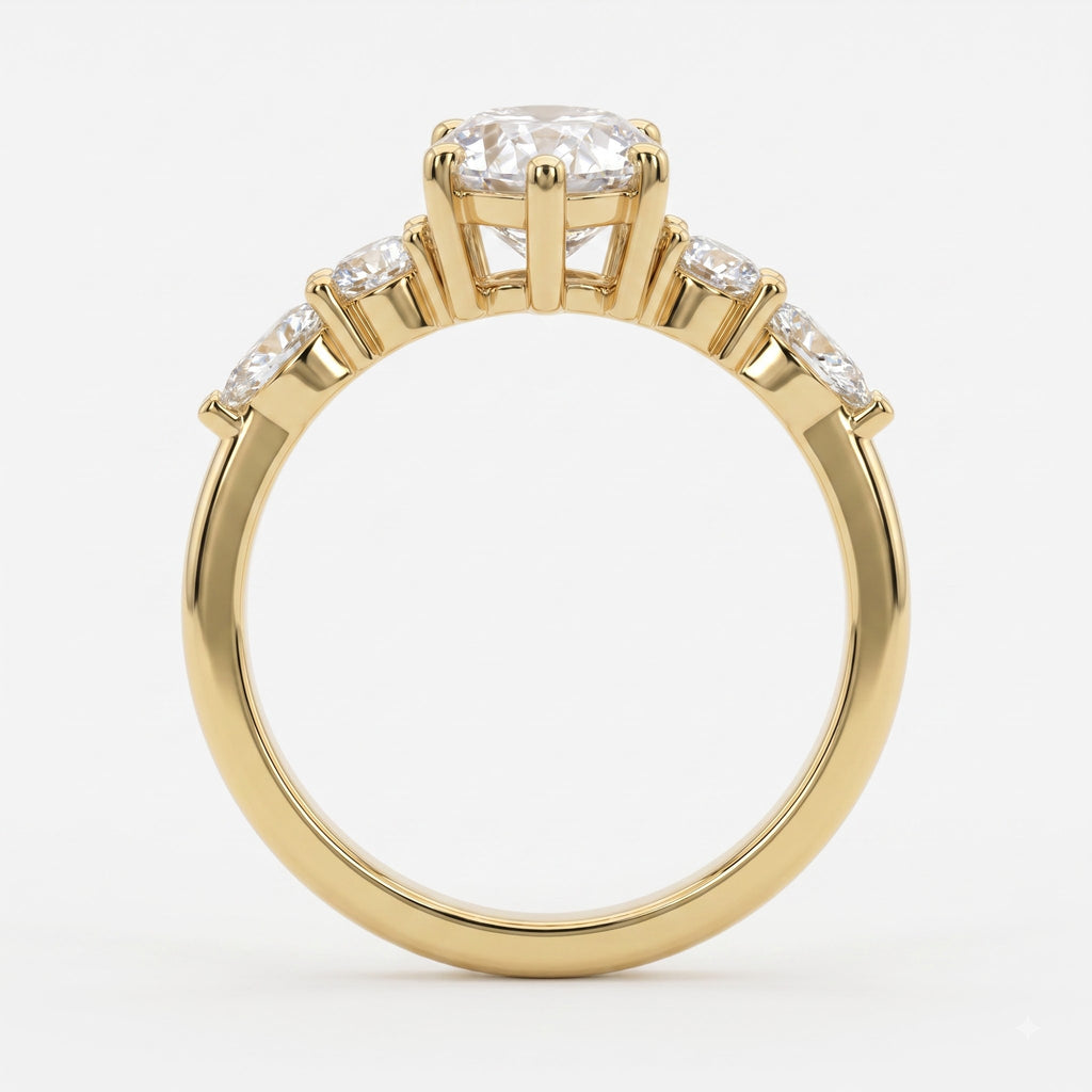 The Élan Pear Diamond Statement Five Stone Engagement Ring