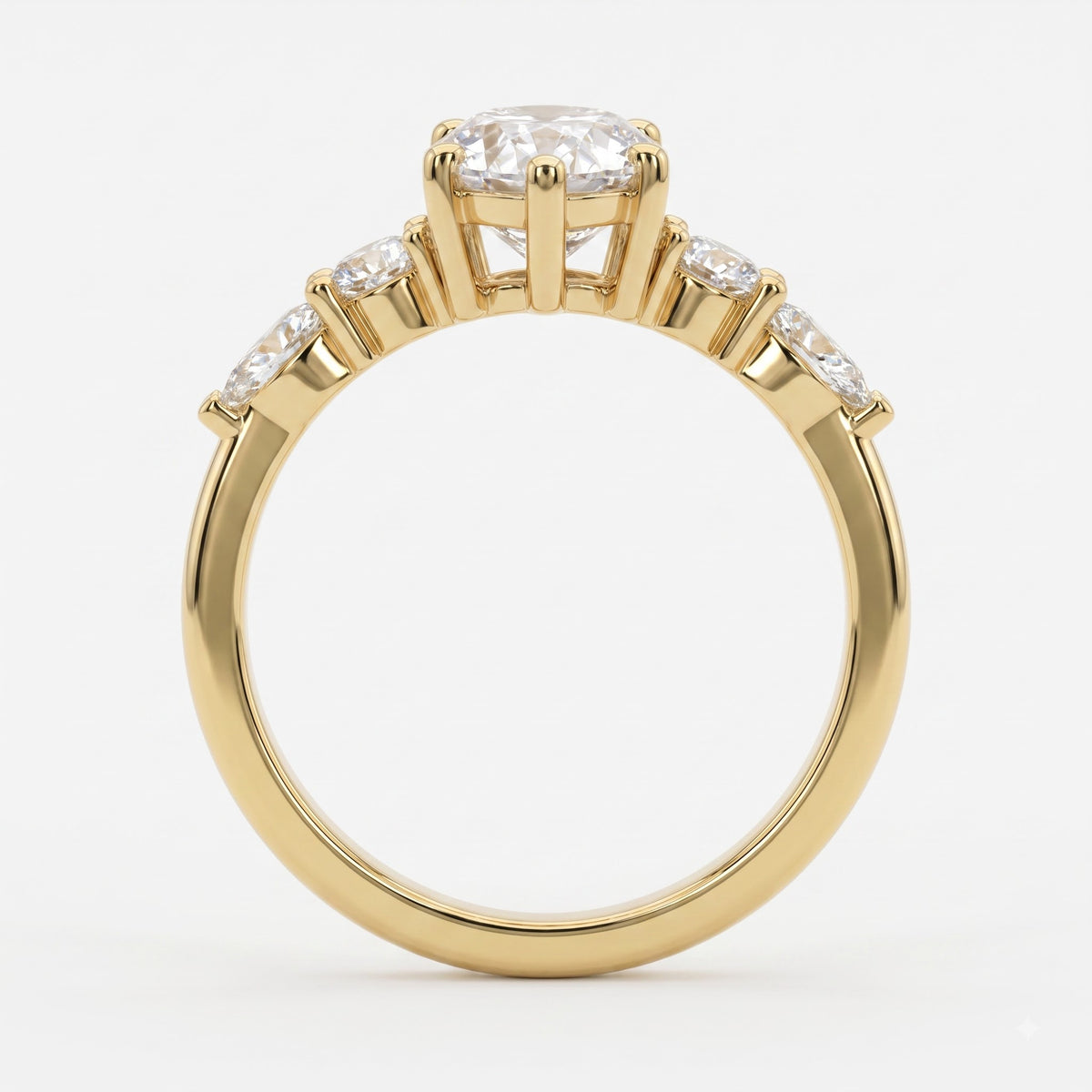 The Élan Pear Diamond Statement Five Stone Engagement Ring