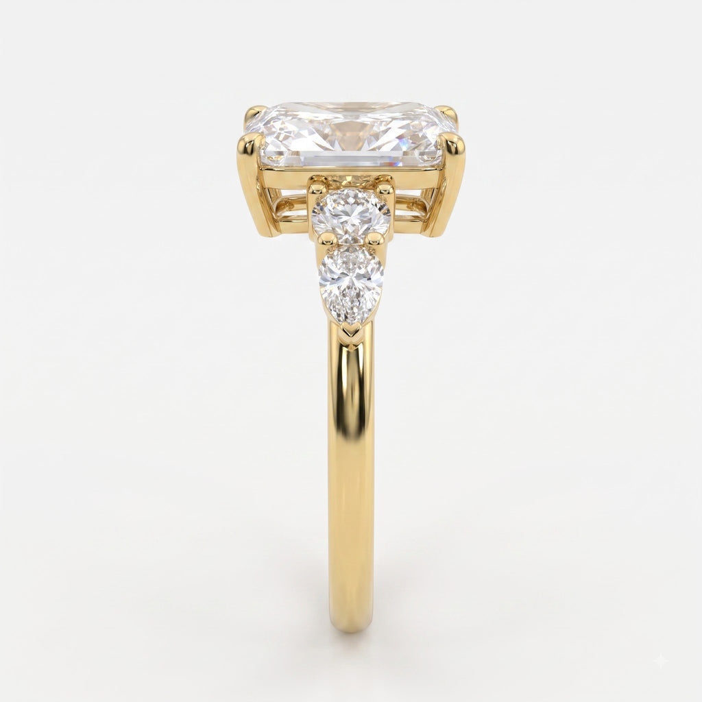 The Aurelia Radiant Five-Stone Diamond Side Stone Ring