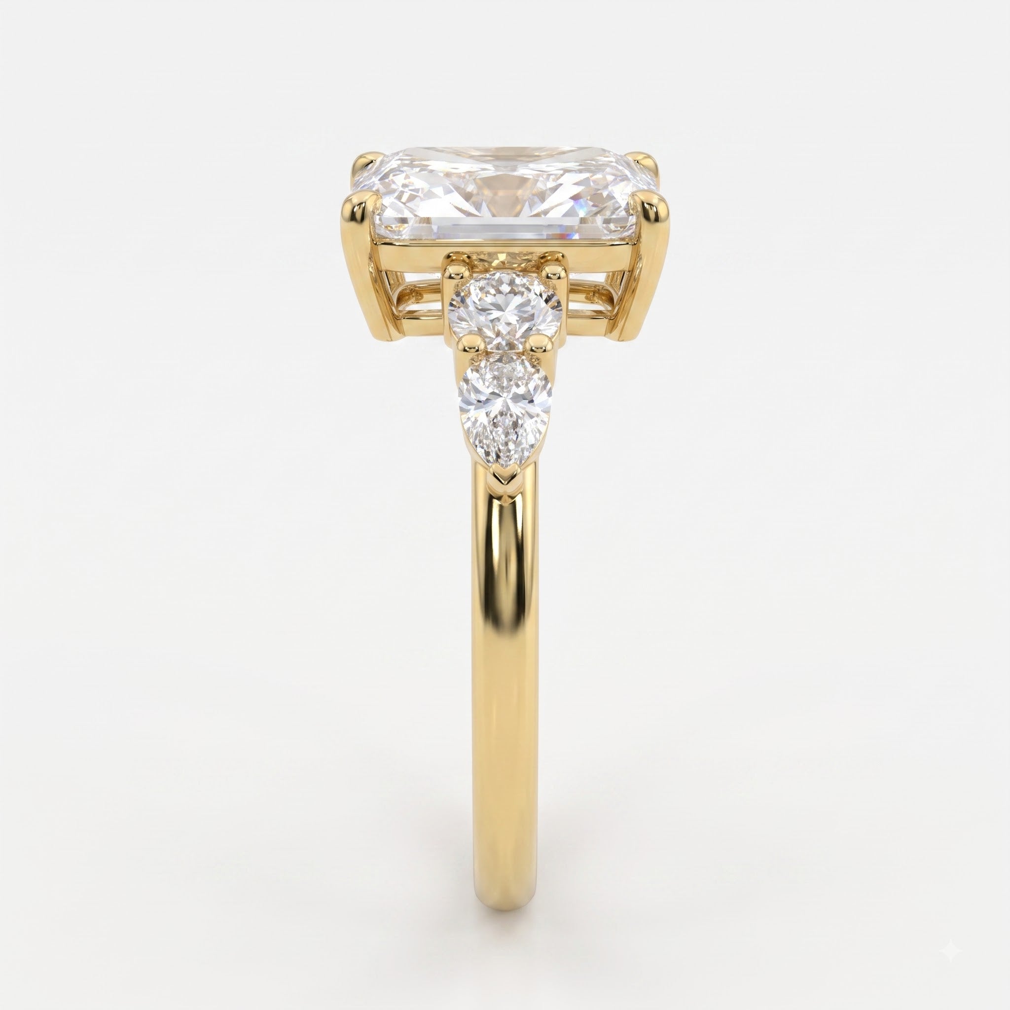 The Aurelia Radiant Five-Stone Diamond Side Stone Ring