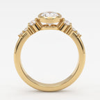Aurelia Classic Oval Diamond Side Stone Ring