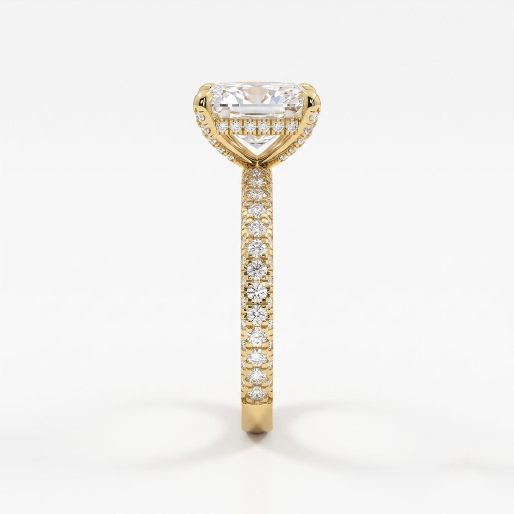 Radiant Elegance Radiant Cut Diamond Hidden Halo Ring