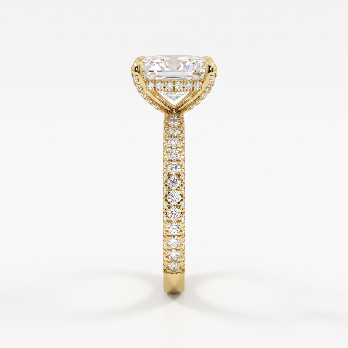 Radiant Elegance Radiant Cut Diamond Hidden Halo Ring