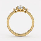 Luxury Celestia Marquise Diamond Side Stone Ring