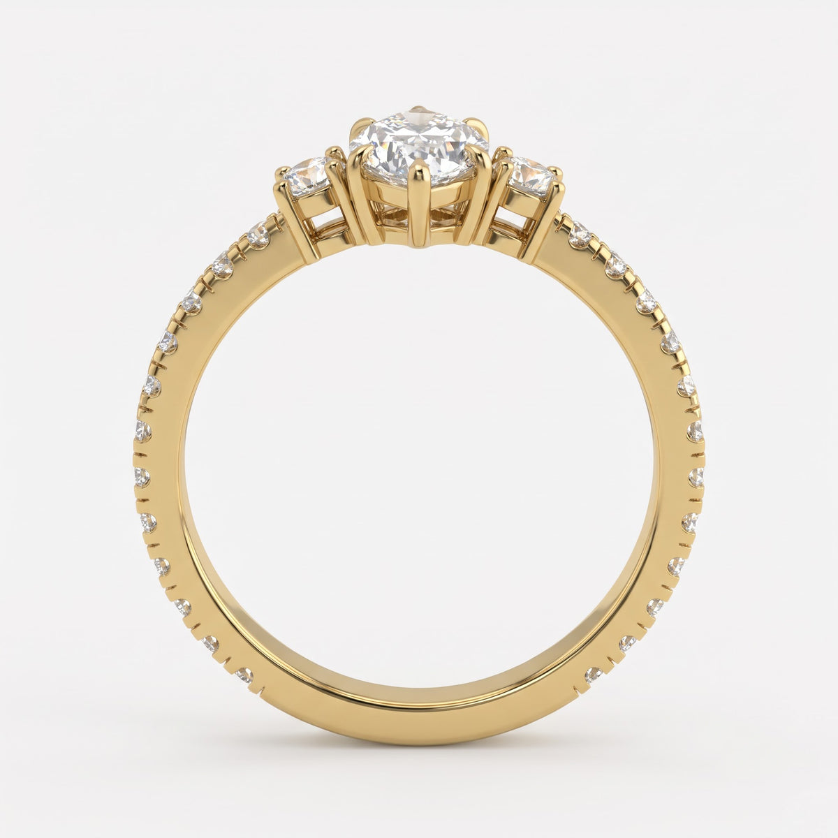 Luxury Celestia Marquise Diamond Side Stone Ring