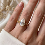 The Aurelia Pear Diamond Hidden Halo Ring
