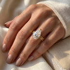 Élan Royale Pear-Cut Vintage Filigree Hidden Halo Ring